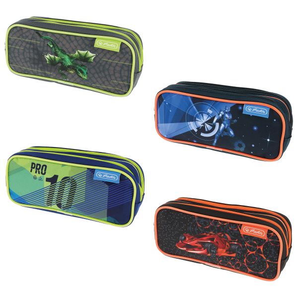 double pencil pouch Boys Mix designs assorted