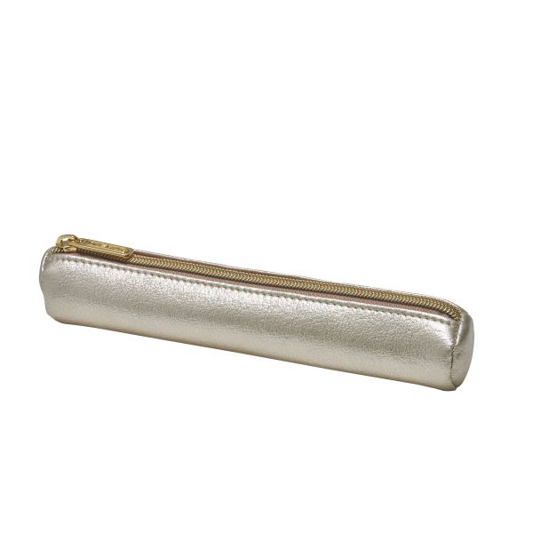 Pencil pouch round Mini Metallic gold