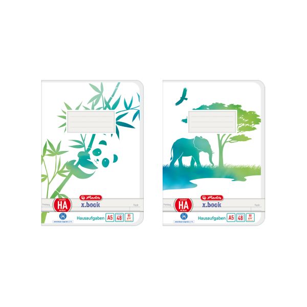 Homework book A5 GREENline 48 sheets 2 motifs assorted
