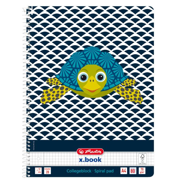 spiral pad A4 Cute Animals 80 sheet no.28 motif Turtle