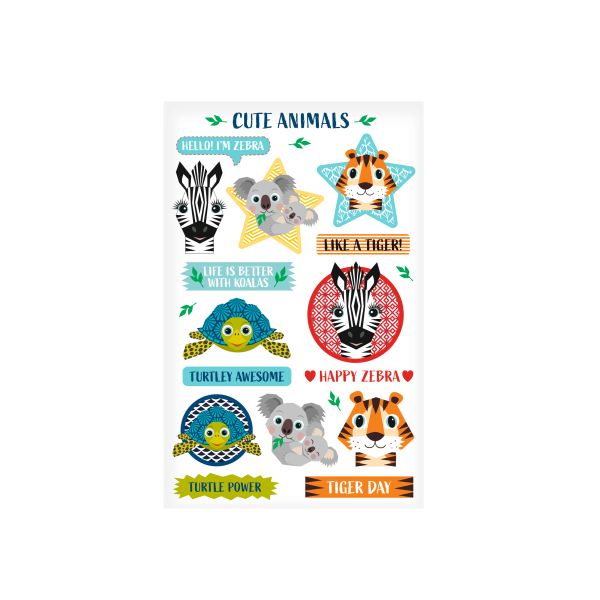 Stickers cute animals self-adhesive FSC