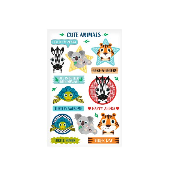 Stickers cute animals self-adhesive FSC