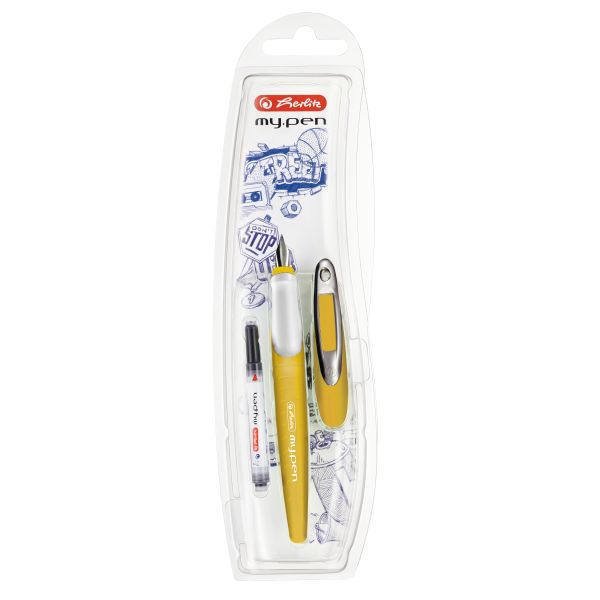 fountain pen my.pen M tip yellow / white
