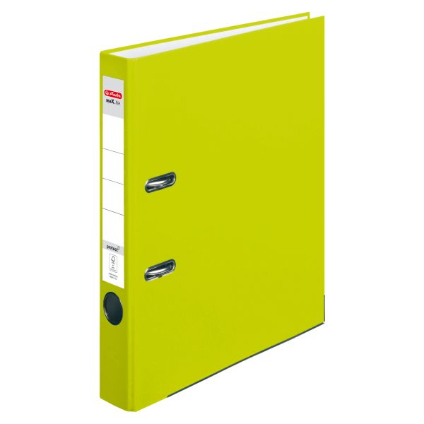 lever arch file maX.file protect A4 5cm neon green