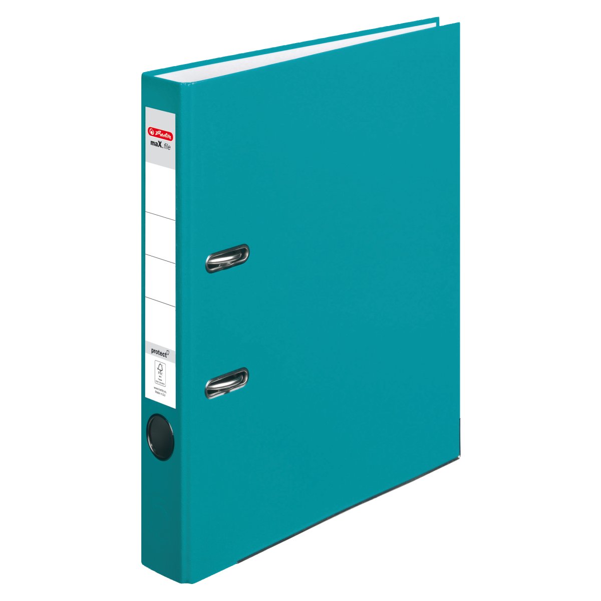 Herlitz MaX.File Protect A4 Folder - 5cm Spine, Turquoise, With Label (1 Piece) - View #8