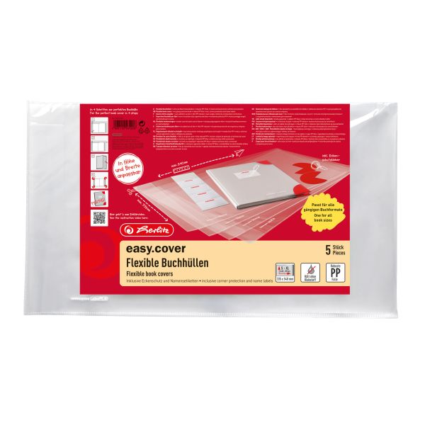 Book covers 58,5 x 34 cm 24 corner 5 name labels, 5 pieces in polybag