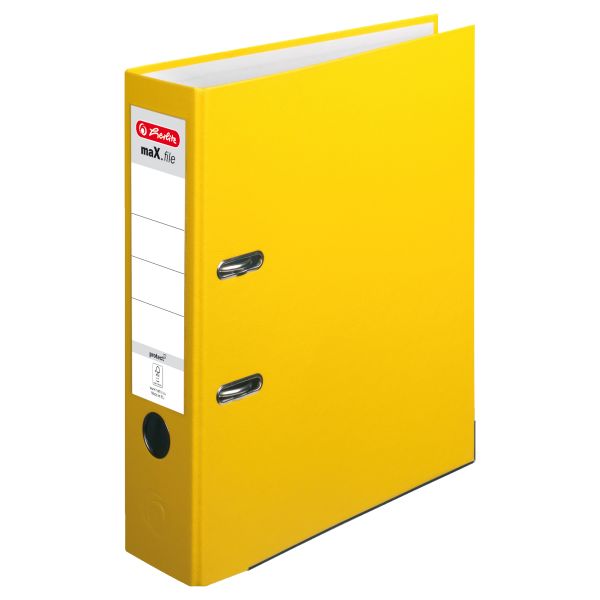 lever arch file maX.file protect A4 8cm yellow