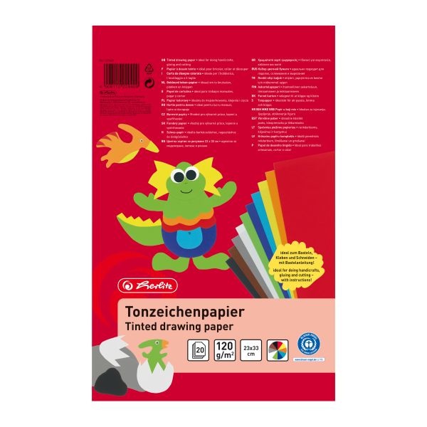 tinted drawing paper pad 23x33cm 20 sheets assorted colours