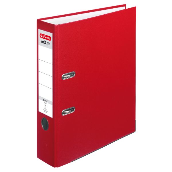 lever arch file maX.file protect A4 8cm red