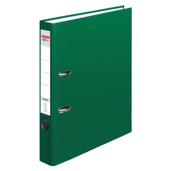 lever arch file maX.file protect A4 5cm green