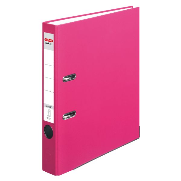 lever arch file maX.file protect A4 5cm pink