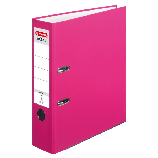 lever arch file maX.file protect A4 8cm pink