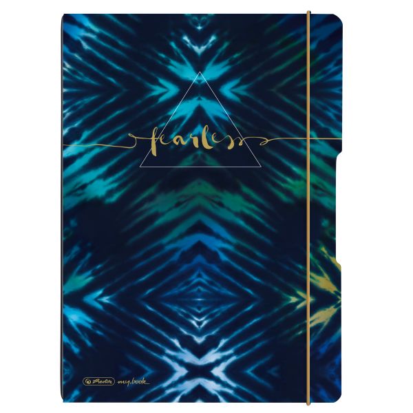 Notebook flex PP A4, 40 sheets squared and 40 sheets ruled, motif New Batik Fearless, punched, perforation my.book