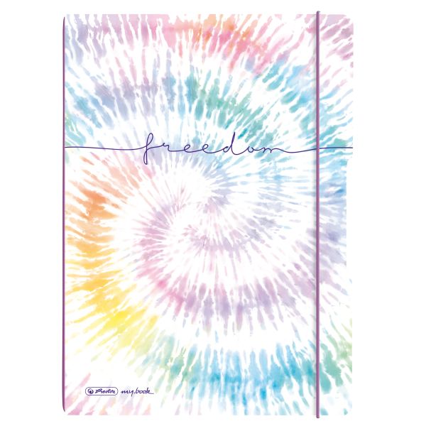 Notebook flex PP A4, 40 sheets squared and 40 sheets ruled, motif New Batik Freedom, punched, perforation my.book