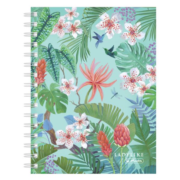 spiral hardback notebook A5 Ladylike Jungle 100 sheets squared