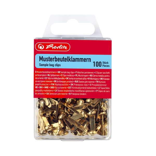 sample bag clip brass coloured 100 pieces