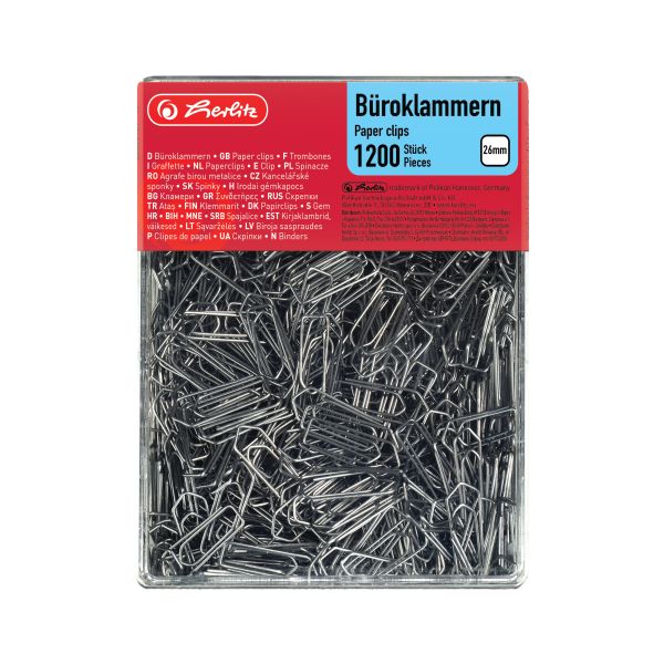paper clip 26mm zinc plated 1.200 pieces in box