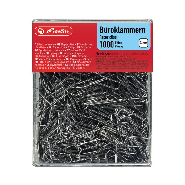 large paper clip 32 mm zinc plated 1.000 pieces in box