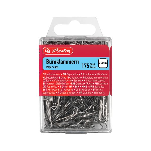 paper clip 26mm zinc plated 175 pieces in box