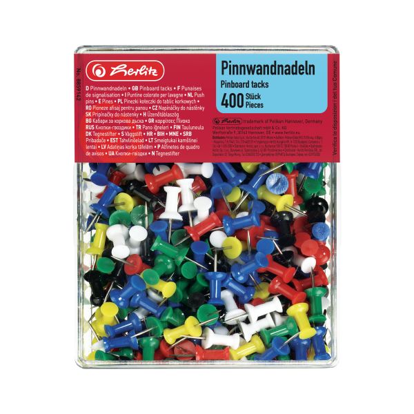pinboard tack assorted colours 400 pieces