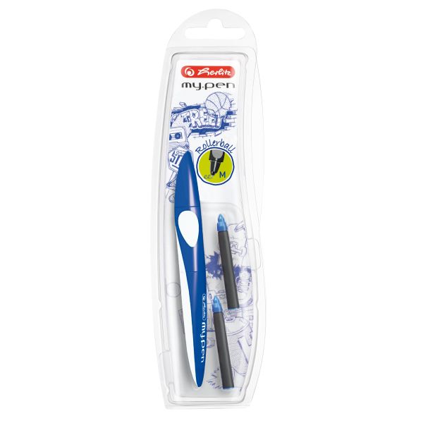 rollerball pen my.pen blue/white