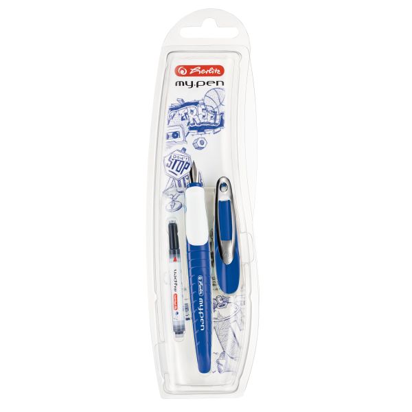fountain pen my.pen M nib blue/white