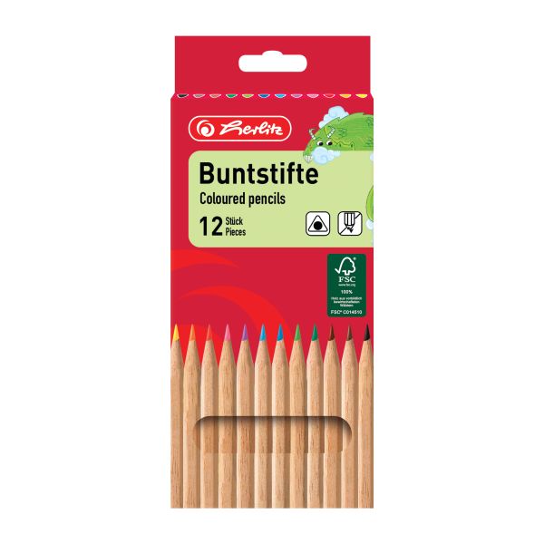 coloured pencils natural 12 pcs. in suspension package