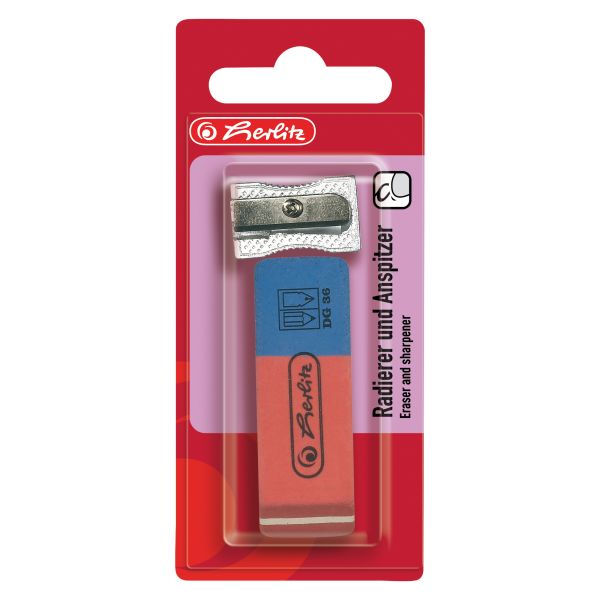 set sharpener and eraser on blistercard