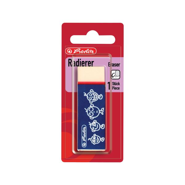 eraser with paper sleeve on blister card