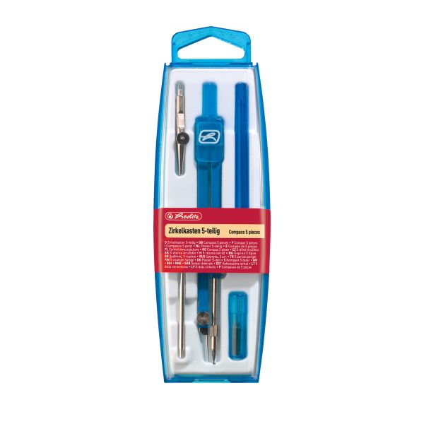 compass set 5-pieces assorted colours in suspension package