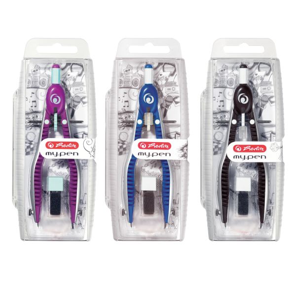 quick-set compass my.pen assorted colours in suspension package