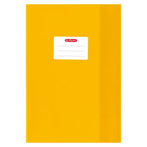Füzetborító A4 PP recés, ragasztott címkés, sárga