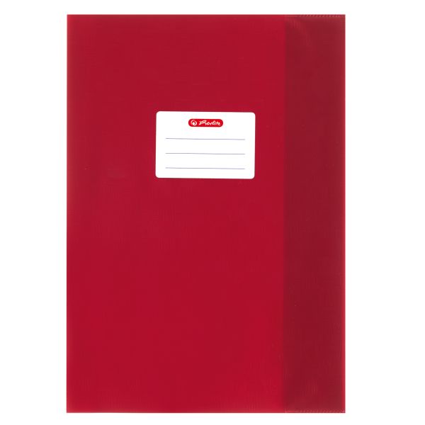 Füzetborító A4 PP recés, ragasztott címkés, piros