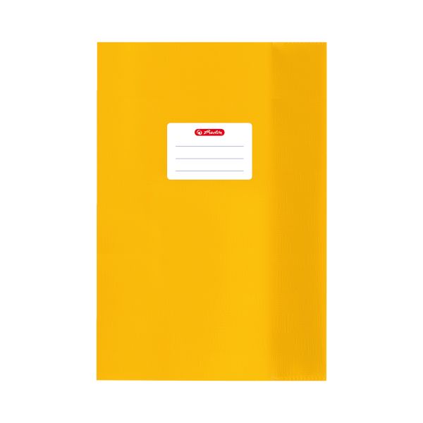 Füzetborító A5 PP recés, ragasztott címkés, sárga