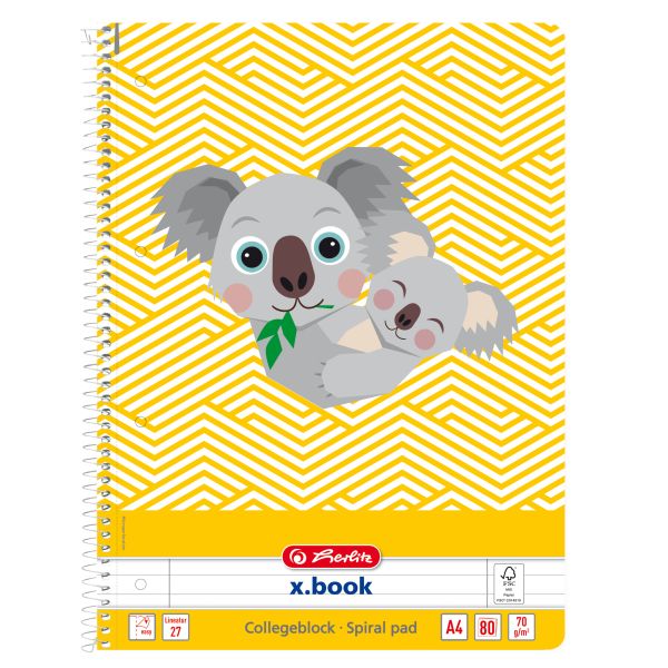 Spirálfüzet A4 80 lapos, vonalas Cute Animals Koala