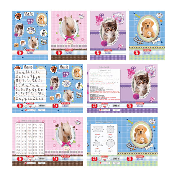 Zeszyt A5, 16 kartek, kratka Pretty Pets