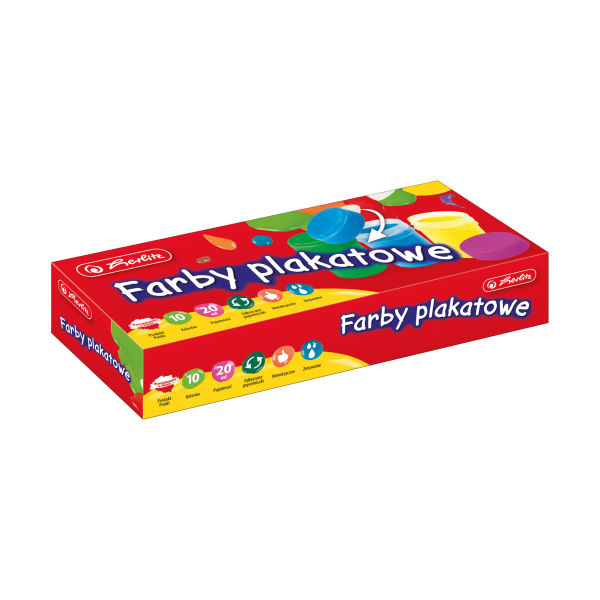 Farby plakatowe, 10 sztuk, 20ml