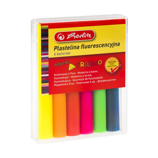 Plastelina fluorescencyjna, 6 kolorów