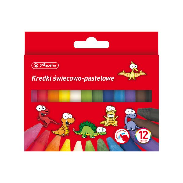 Kredki świecowo-pastelowe, 12 sztuk