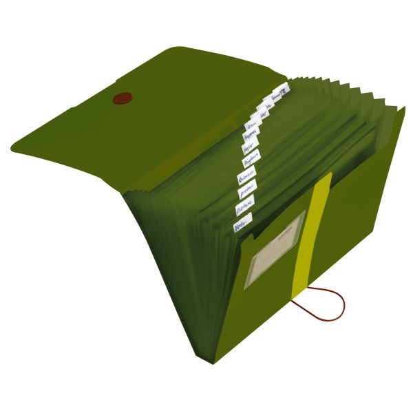 Mapă PP 12 compart verde închis