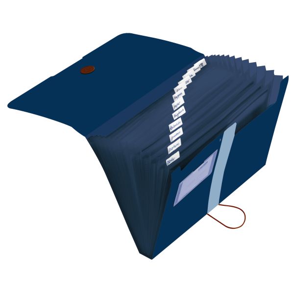 Mapă PP 12 compart albastru închis