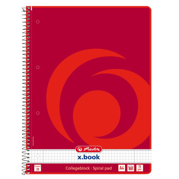 Caiet spiral X.Book A4 160flie pătr
