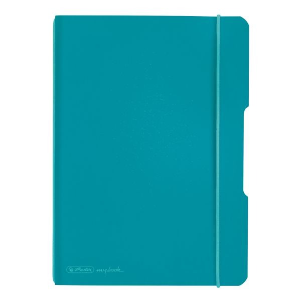 bloc notes flex PP A5, 40 coli, pătrățele caribbean turquoise, my.book