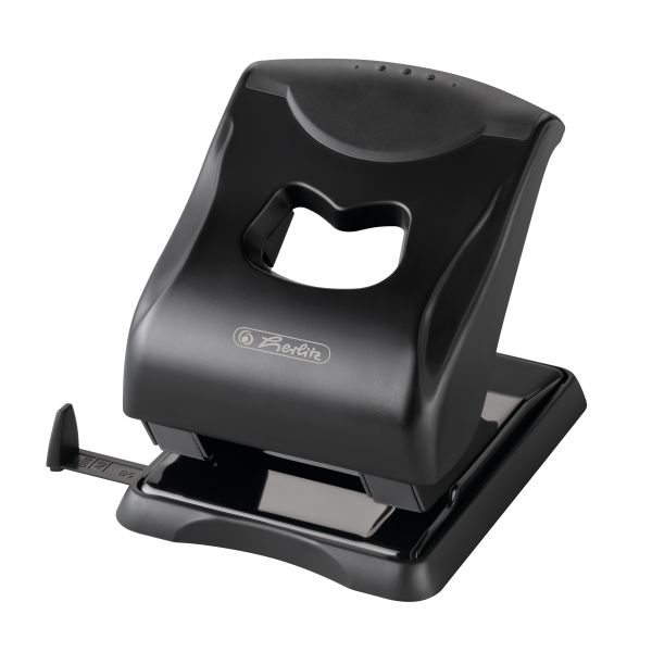 perforator 4 mm negru cu ghidaj de hârtie reglabil