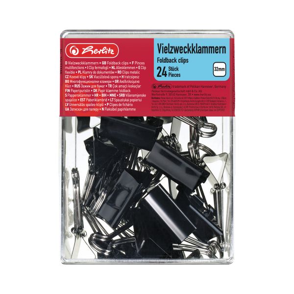Clips metalic 32mm cul asort 80buc