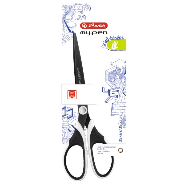 Foarfece my.pen stangaci negru/ alb