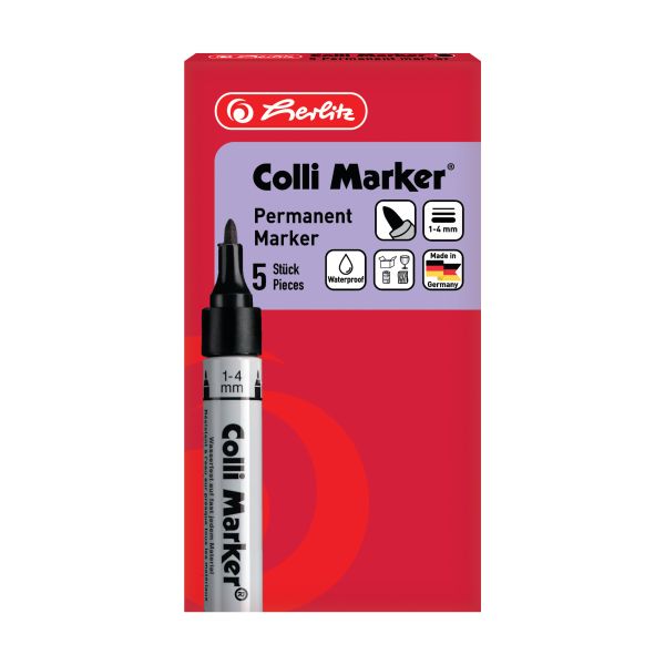 Marker Colli 1-4 mm negru 5buc