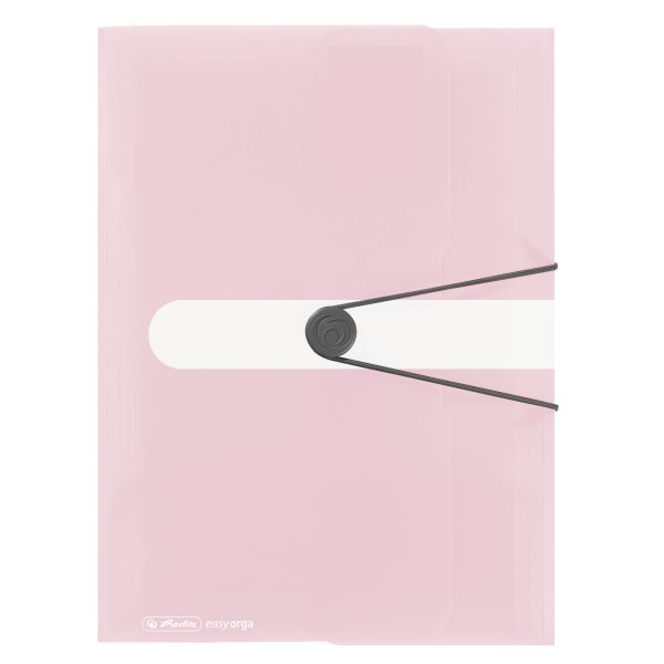 Папка с резинками PP A4 прозрачная розовая