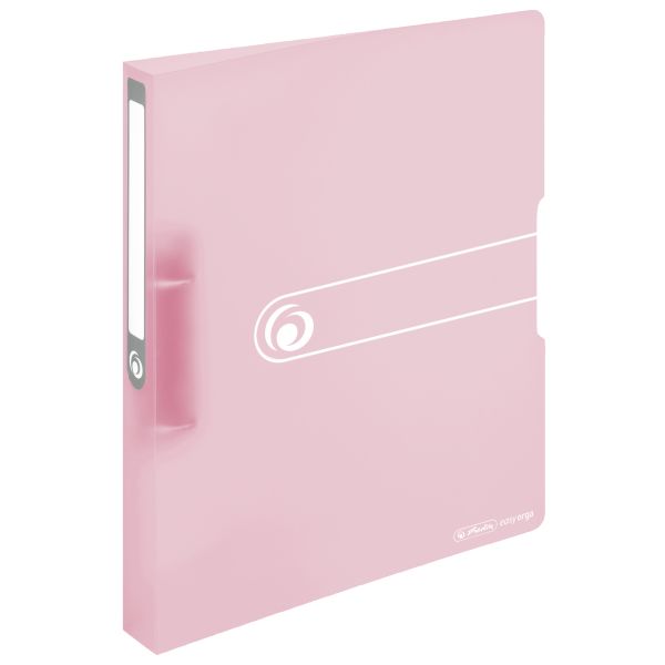 папка с 2 кольцами PP A4, 25 мм, прозрачная цветочно-розовая
