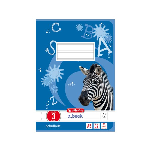 тетрадь А5 32 листа FSC Mix, no.03, узор Zebra